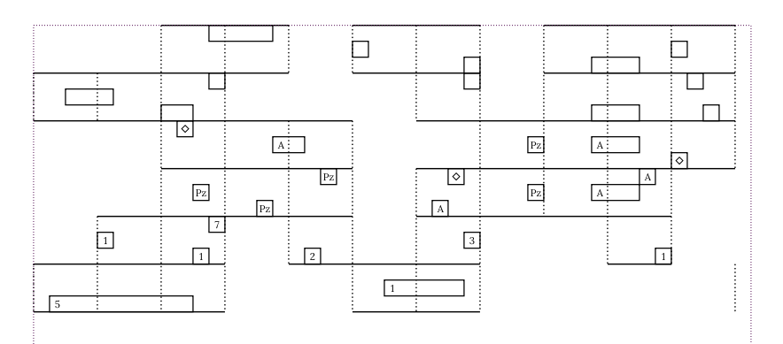 A score consisting of floating grid cells